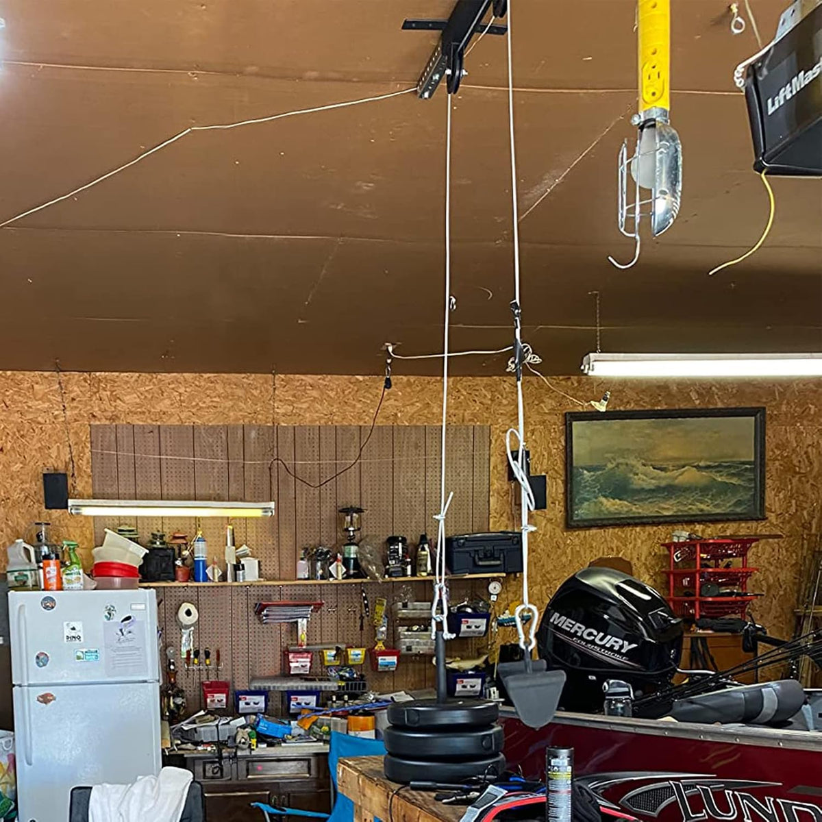 Ceiling Mount Fitness Pulley System, LAT Pulldown Attachments for DIY Home Gym Garage