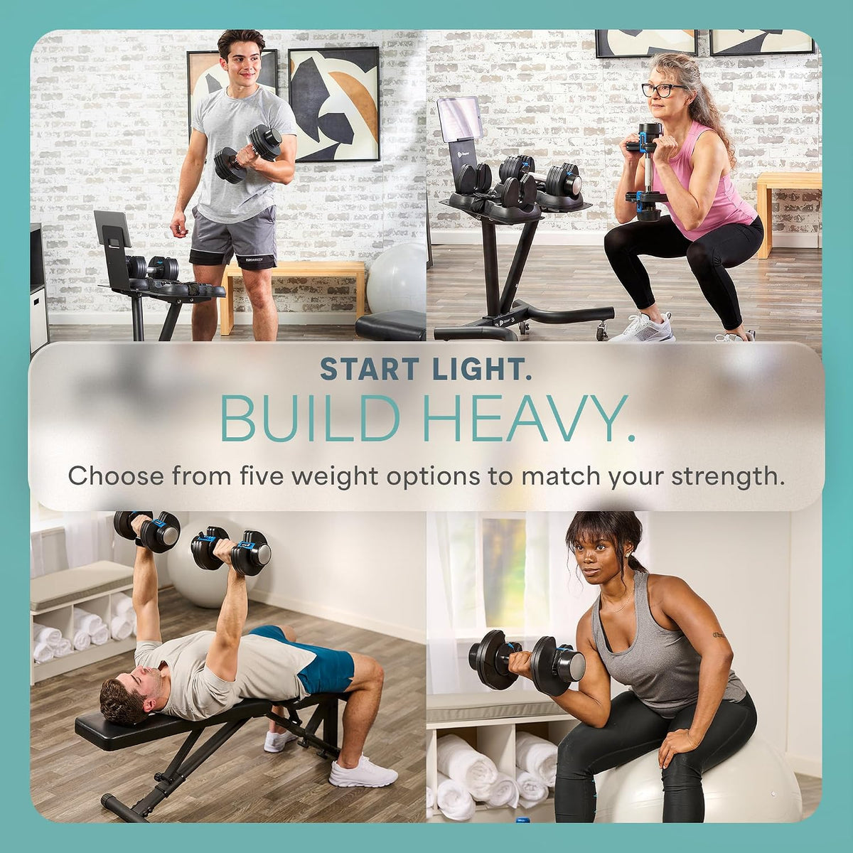 Lifepro Adjustable Dumbbells & Weights for Home Gym, Quick-Adjust