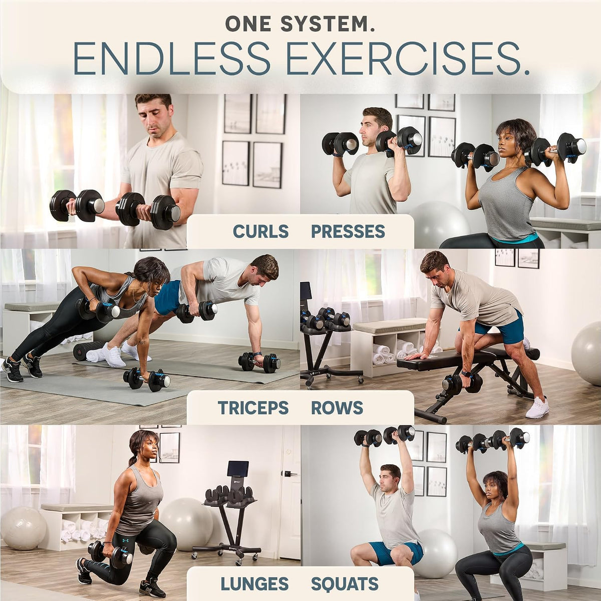 Lifepro Adjustable Dumbbells & Weights for Home Gym, Quick-Adjust