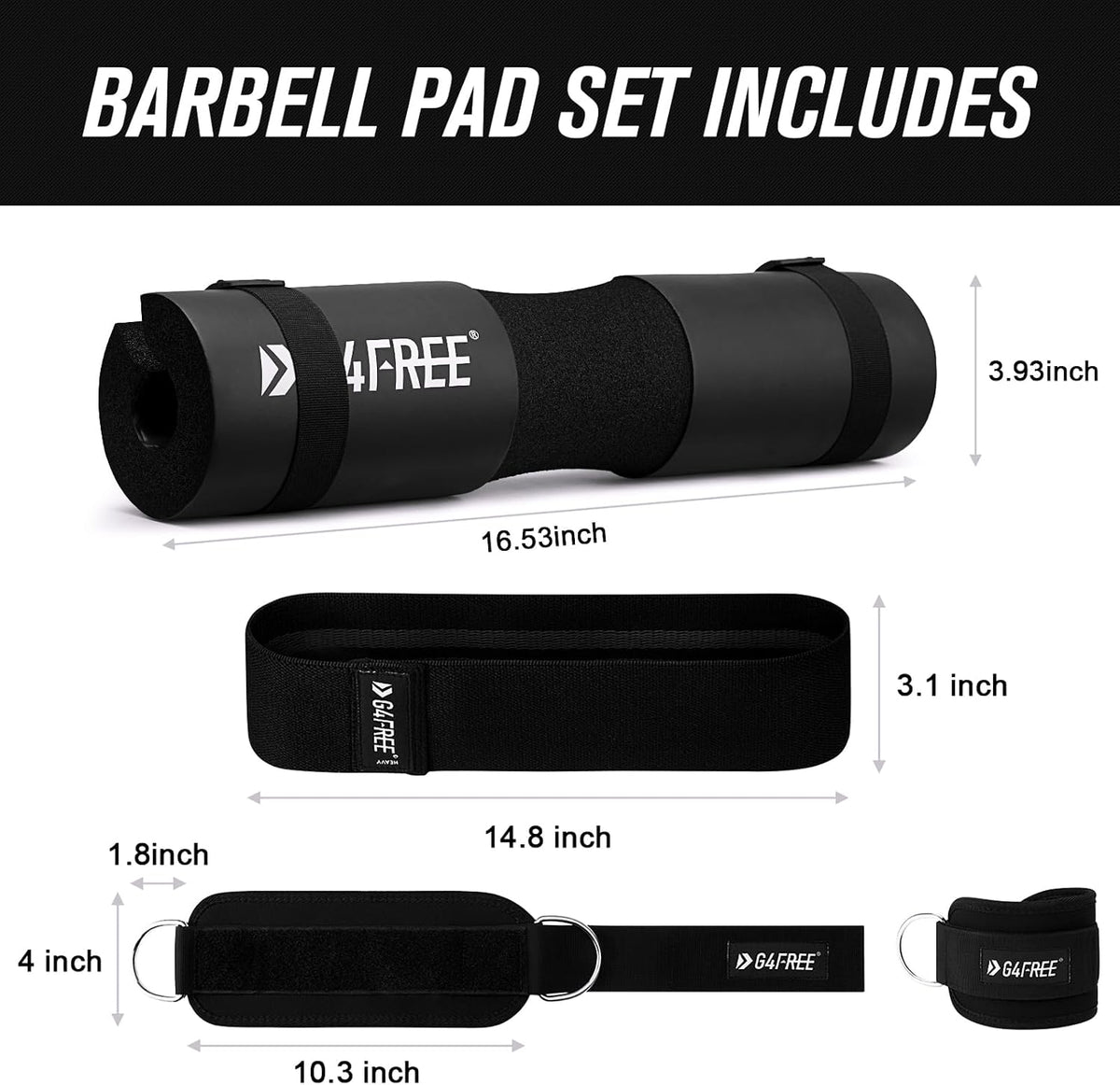 7/9Pcs Barbell Pad Set for Squat, Hip Thrusts, Lunges, Leg Day
