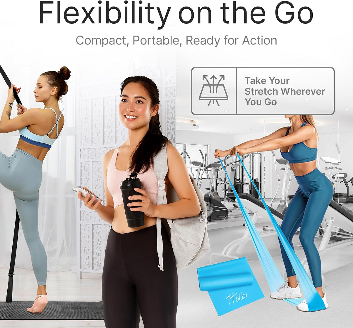 Leg Stretcher Strap with Door Anchor and Resistance Band, Splits Trainer