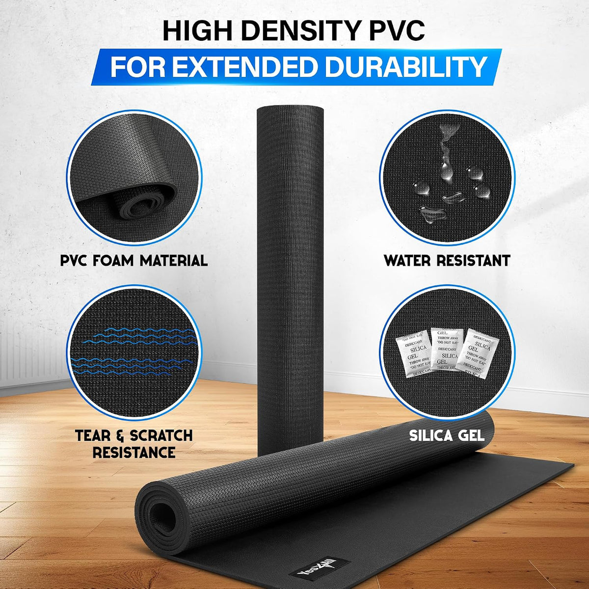 YES4ALL Exercise Mat for Home Gym, Fitness Workout Mats