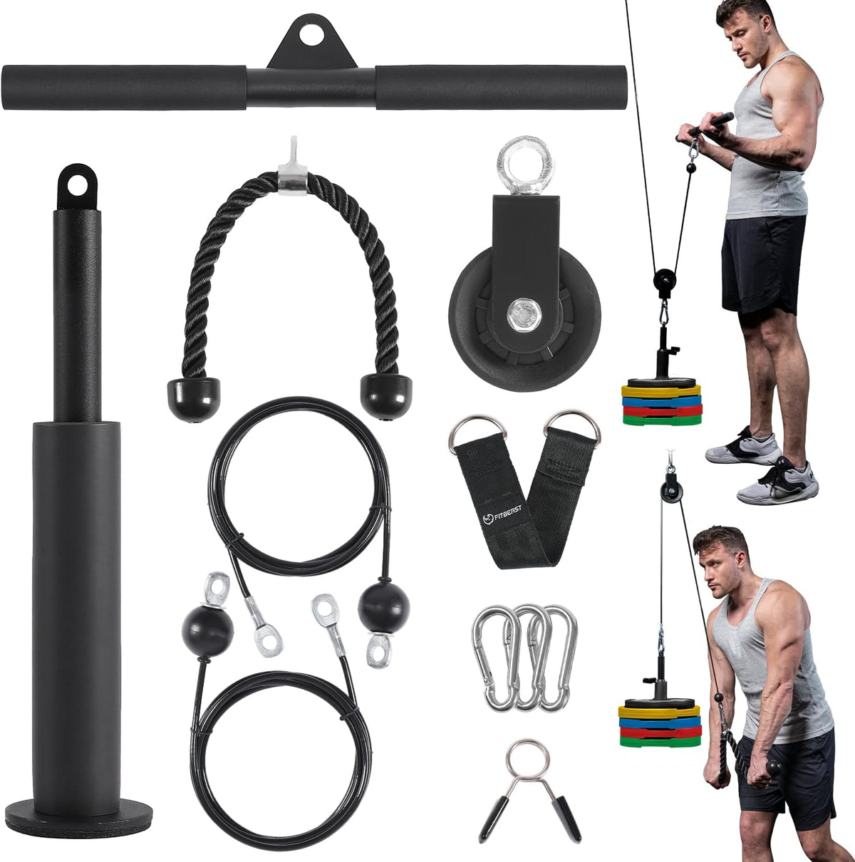 Pulley System Gym, Cable Weight Pulley System for Gym LAT Pulldown, Biceps Curl Workout, Ideal Home Gym Equipment for Forearm, Shoulder, Strength Training