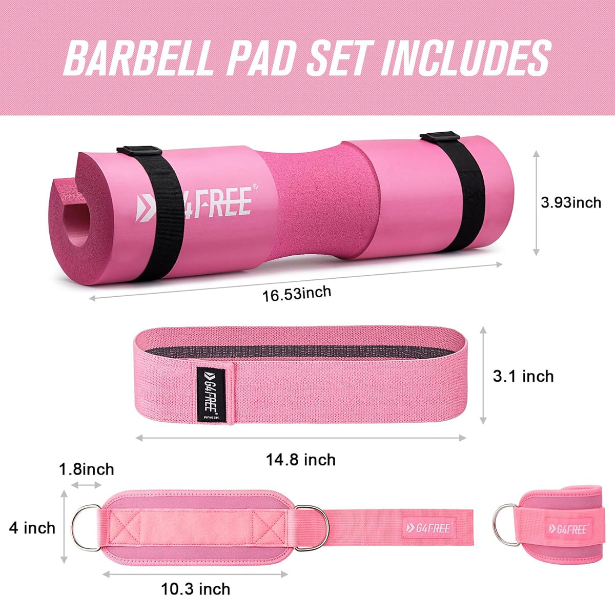 7/9Pcs Barbell Pad Set for Squat, Hip Thrusts, Lunges, Leg Day