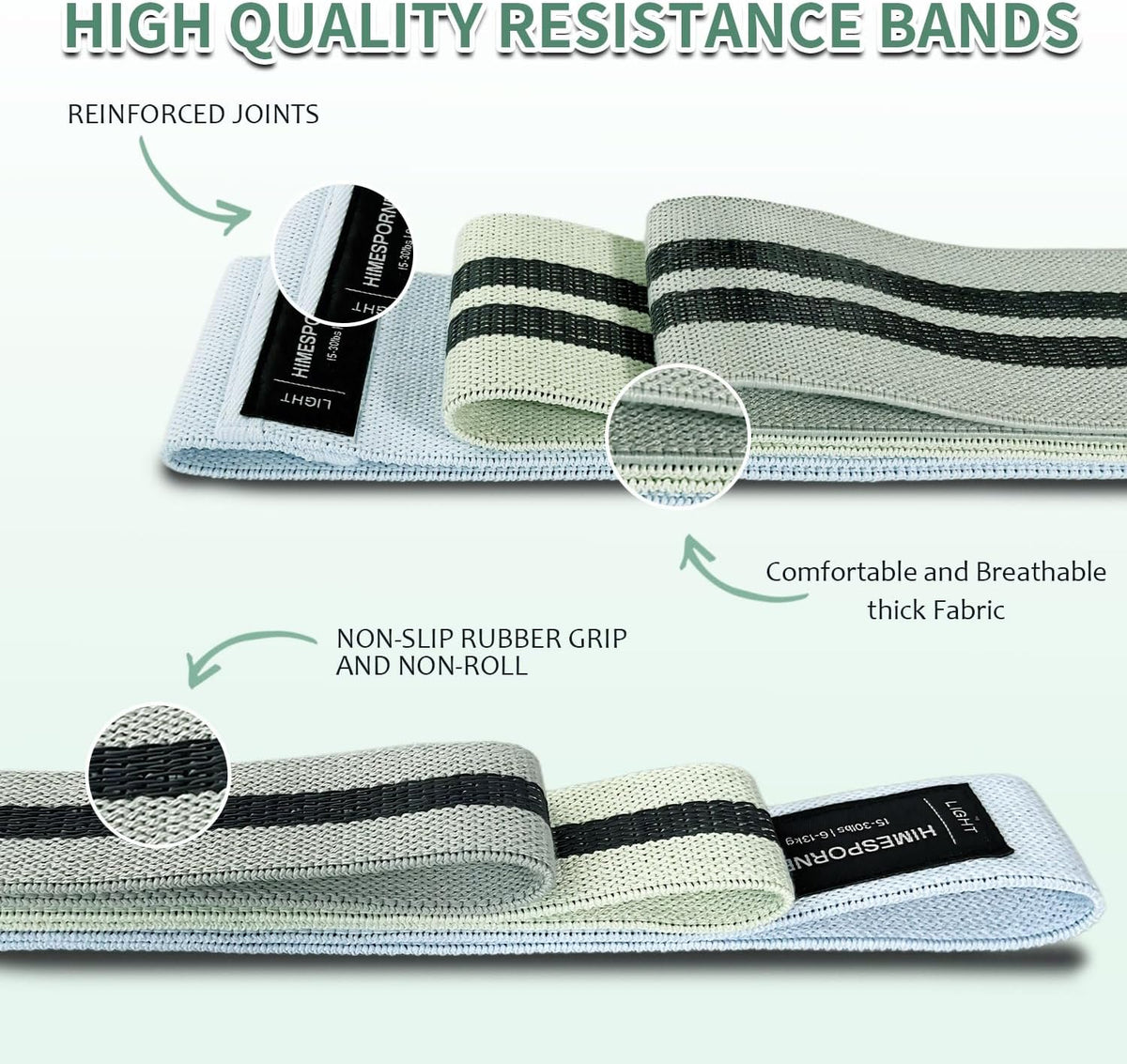 9 PCS Fabric Resistance Bands Set for Working Out