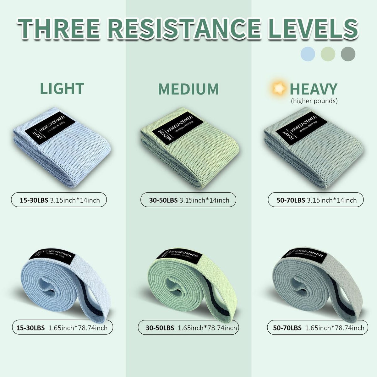 9 PCS Fabric Resistance Bands Set for Working Out