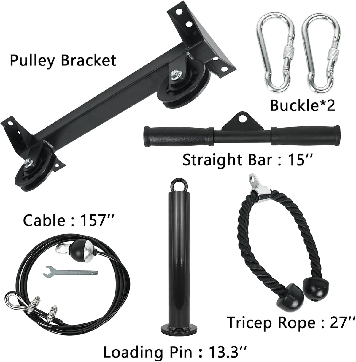 Ceiling Mount Fitness Pulley System, LAT Pulldown Attachments for DIY Home Gym Garage