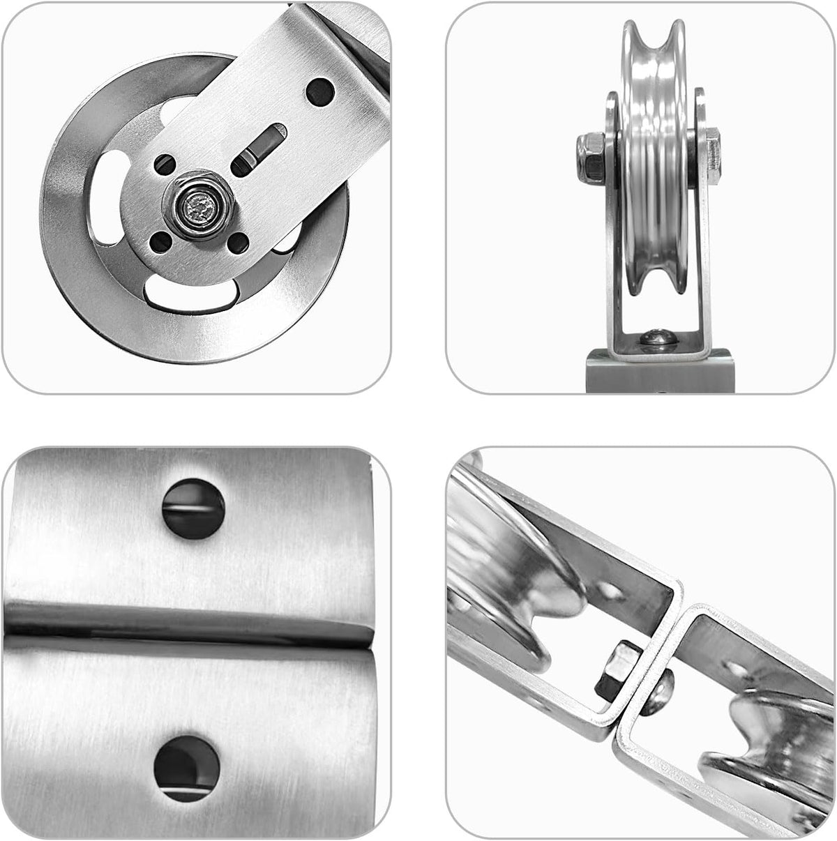 Swivel Dual Pulleys 360° Rotation Roller Double Pulley Wheel for DIY Home Gym Cable Machines Silent Bearing Swivel Groove Wheel Pull down Attachment Weight Lifting