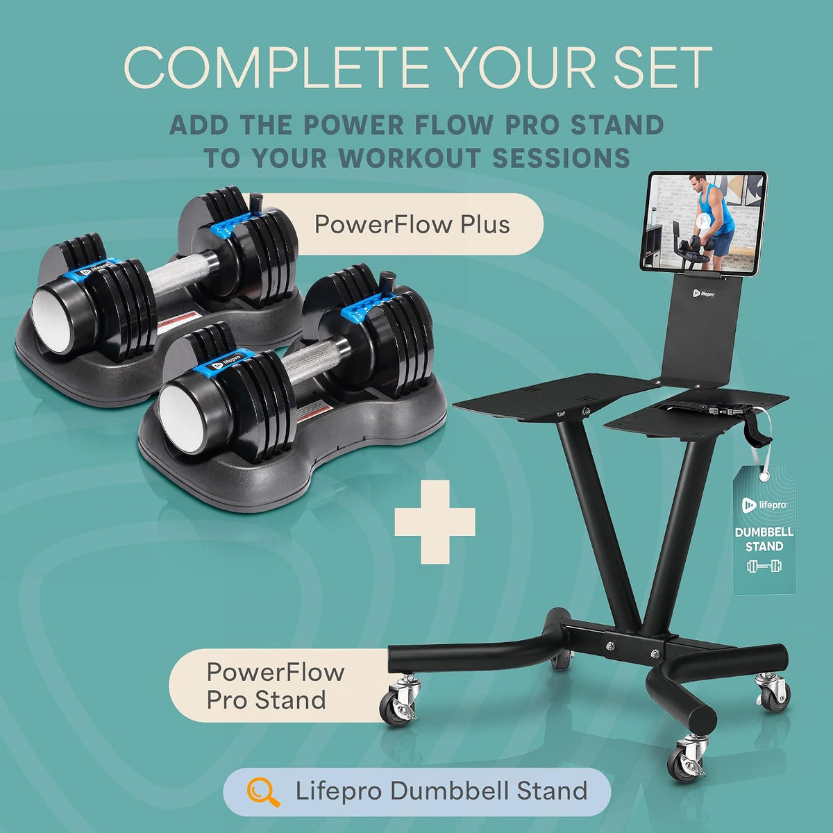 Lifepro Adjustable Dumbbells & Weights for Home Gym, Quick-Adjust