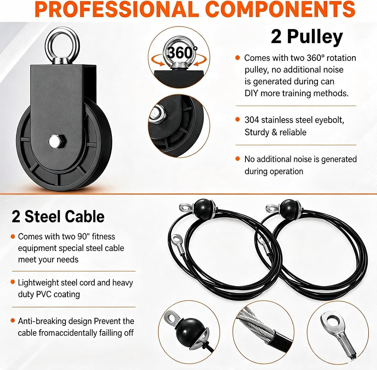 Cable Pulley System for Home Gym, 350LBS LAT Pulldown Attachment