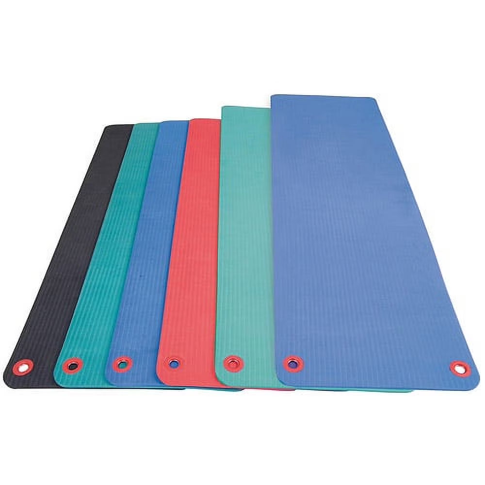 Elite Workout Mat with Eyelets, 20" X 48" X 0.5", Phthalate-Free PVC Closed Cell Foam, Green