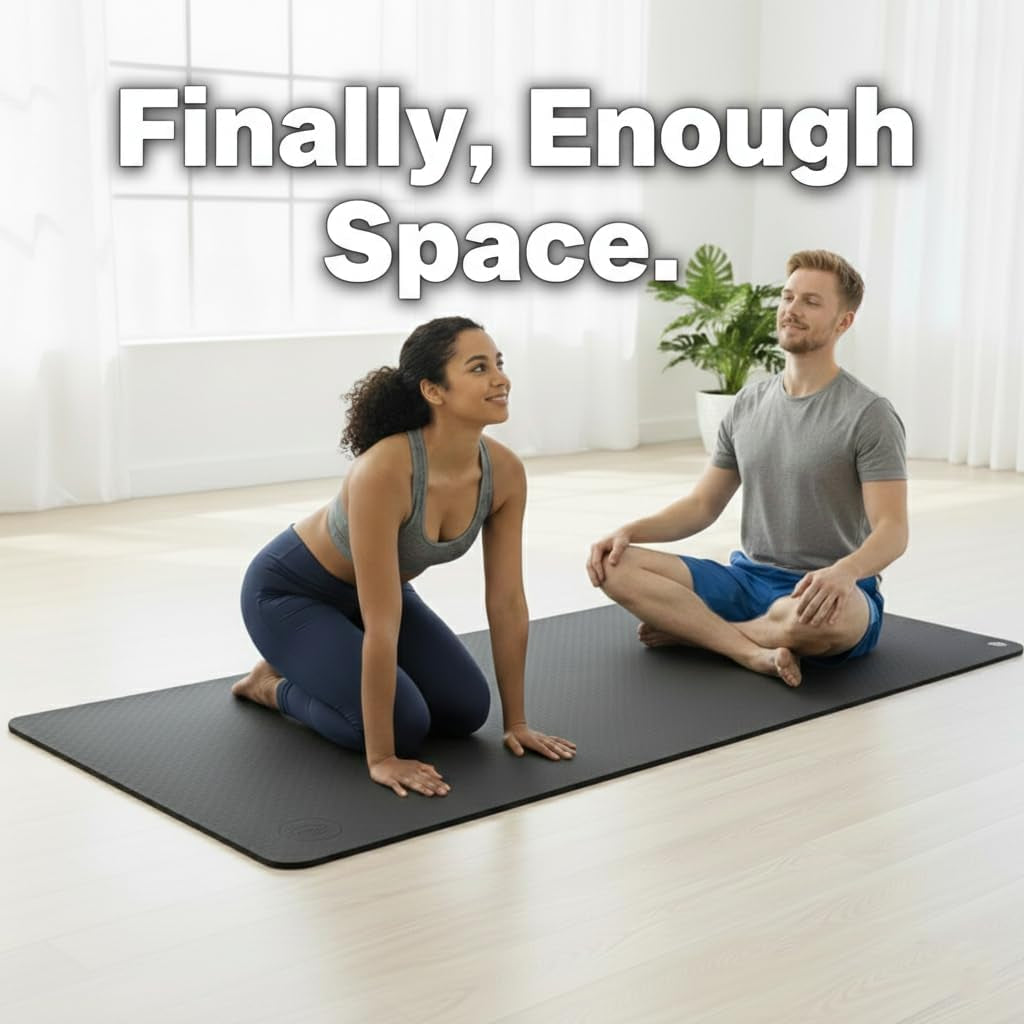 Extra Large Yoga Mat 84" Extra Wide Non Slip Thick Exercise Mat