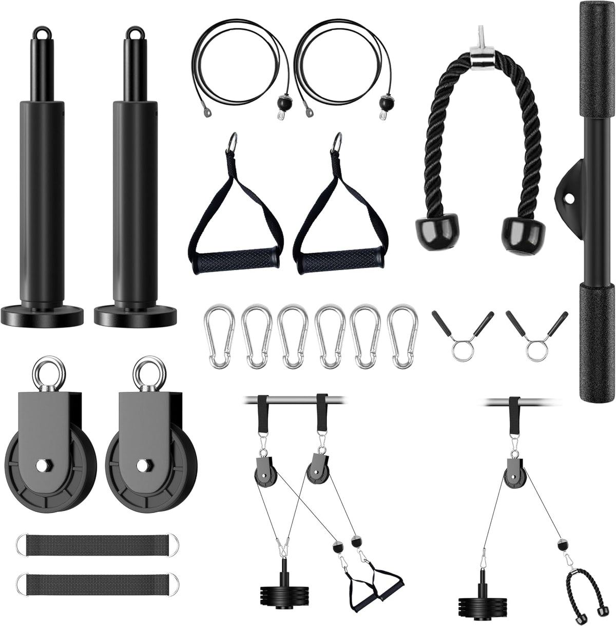 Cable Pulley System for Home Gym, 350LBS LAT Pulldown Attachment