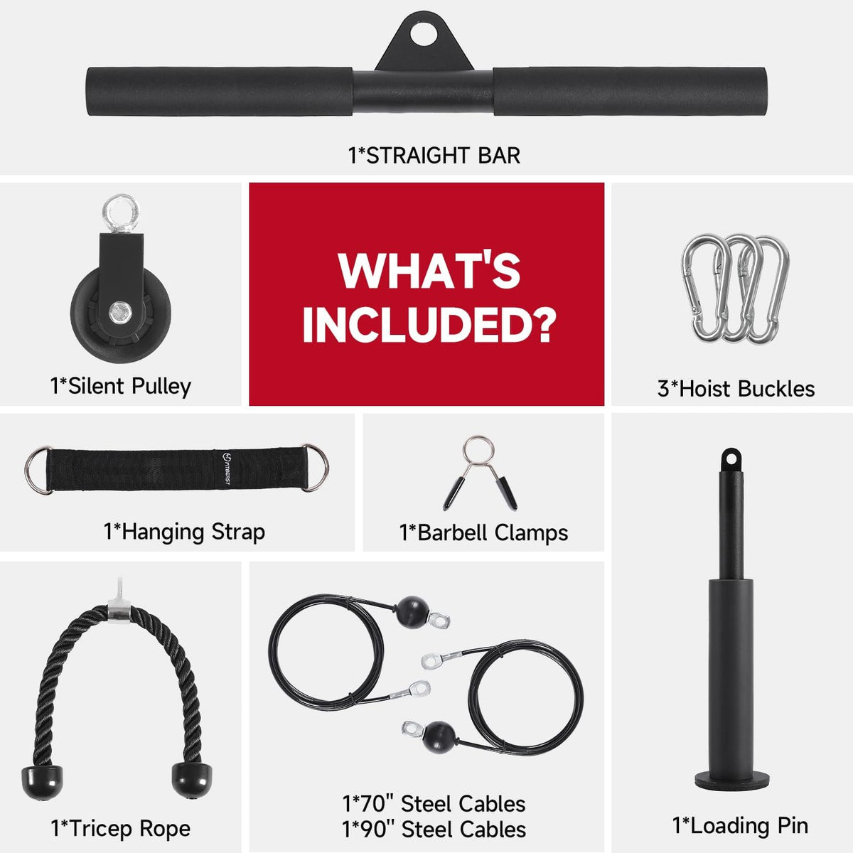 Pulley System Gym, Cable Weight Pulley System for Gym LAT Pulldown, Biceps Curl Workout, Ideal Home Gym Equipment for Forearm, Shoulder, Strength Training